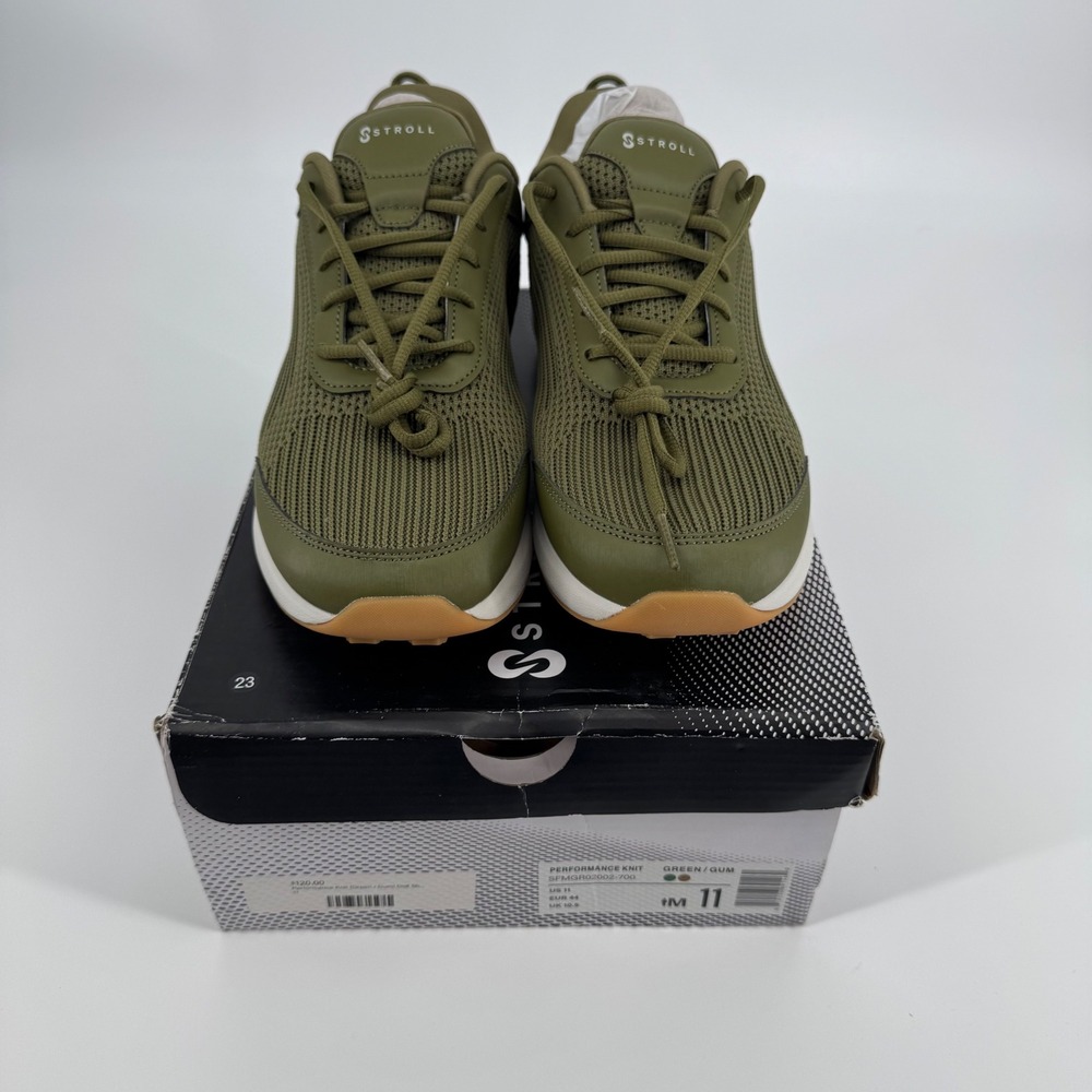 Stroll Performance Knit Golf Sneakers Men's US‎ 11 Olive Green Gum New in Box